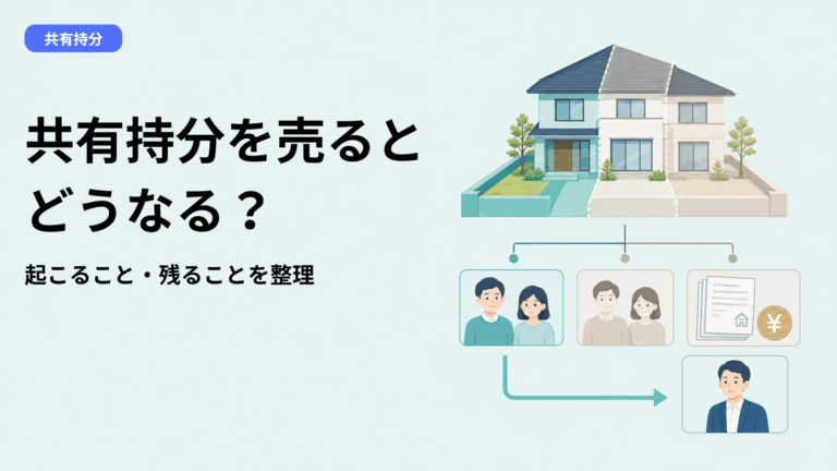 共有持分を売ったらどうなる？必ず起こること・起こり得ること・売っても残ること