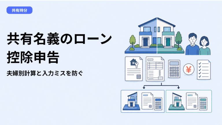 共有持分の住宅ローン控除｜確定申告の補助金入力と夫婦別計算を間違えない方法