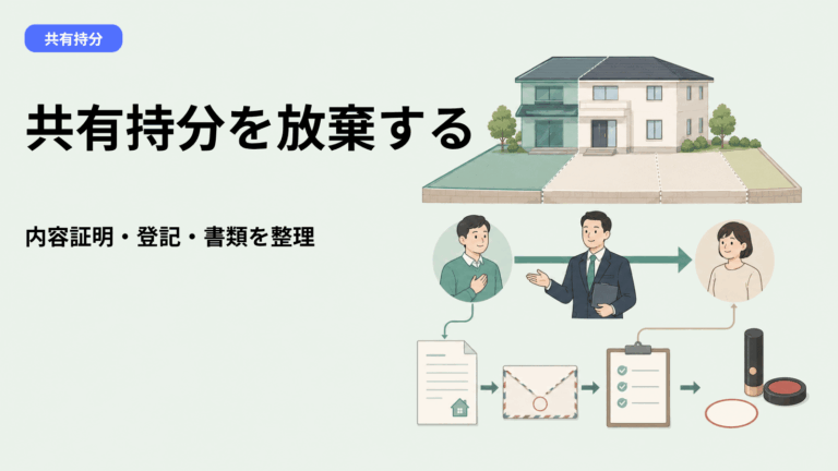 共有持分を放棄する手続き｜内容証明・登記・必要書類を放棄者・取得者別に整理