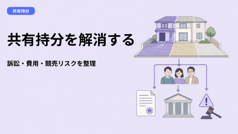 共有物分割請求で共有持分を解消する方法｜訴訟の流れ・費用・競売リスクと回避策まで完全ガイド