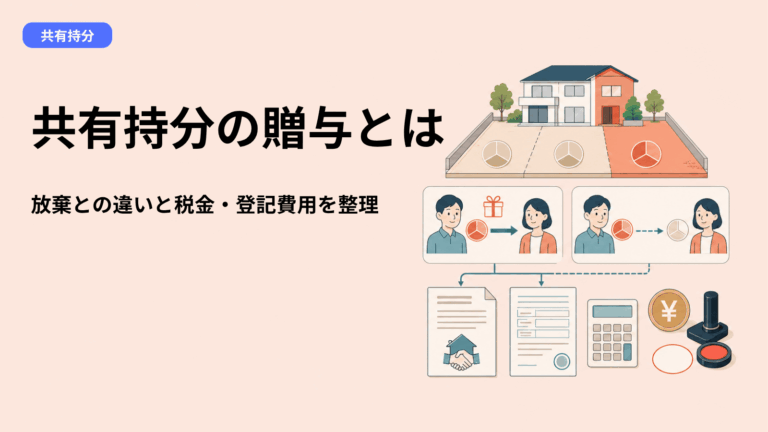 共有持分の贈与とは？無償譲渡・持分放棄との違いと贈与税・登記費用を徹底解説