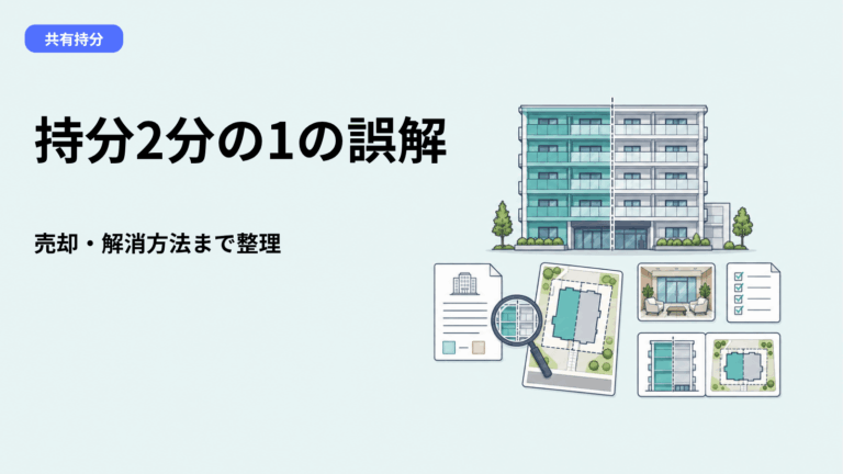 マンションの共有持分とは？「持分2分の1」の3つの誤解と売却・解消まで分かる完全ガイド