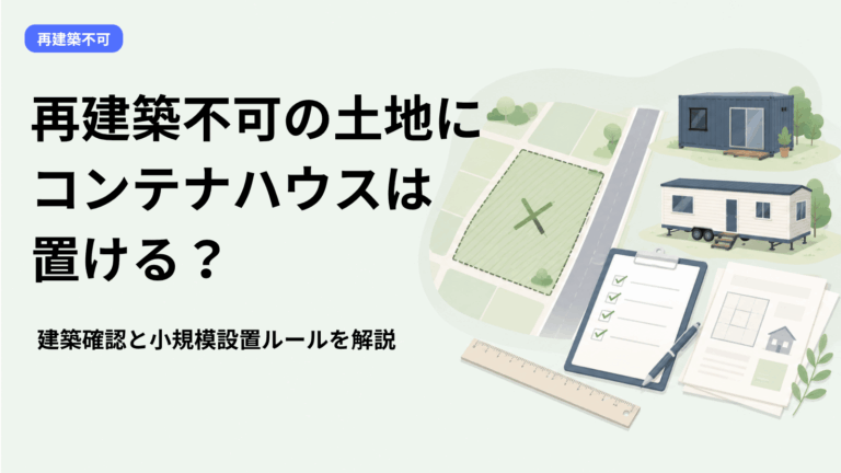 再建築不可の土地にコンテナハウスは置ける？建築確認・10㎡以下ルールの条件を解説