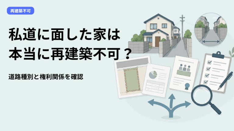 私道に面した家は本当に再建築不可？建て替え・売却前に確認すべき道路種別と権利関係