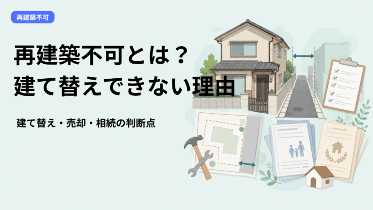 再建築不可物件とは？建て替えできない理由とリフォーム・売却・相続の判断ポイント