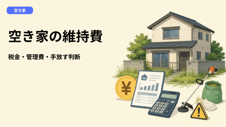 空き家の維持費は年間いくら？内訳・固定資産税6倍の条件・手放す判断基準を解説