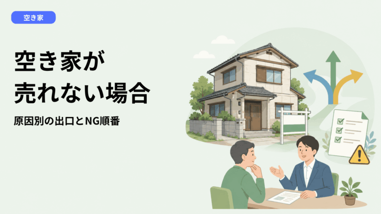 空き家が売れない場合はどうする？原因別の対処法と「やってはいけない順番」を解説