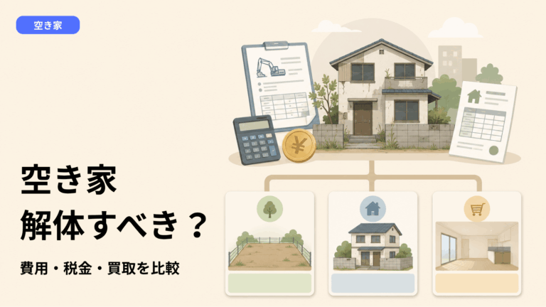 空き家の解体費用は払うべき？売却前に比較すべき費用・税金・買取の判断基準