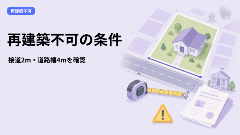 再建築不可になる条件とは？接道2m・道路幅4m・私道の見分け方と自分で調べる手順