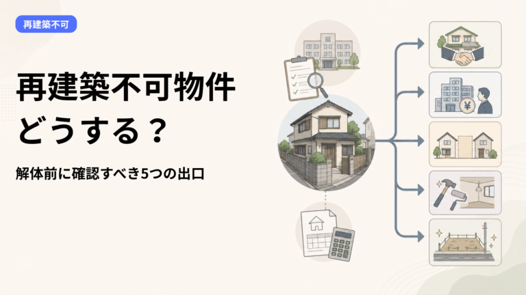 再建築不可物件を「どうする」か迷ったら？解体前に確認すべきことと5つの出口