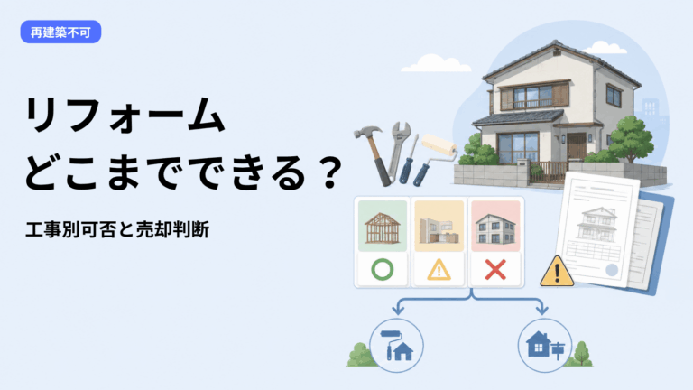 再建築不可物件のリフォームはどこまでできる？2025年改正後の工事別可否と売却判断