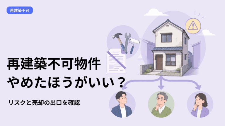 再建築不可物件はやめたほうがいい？買う前に知るべきリスク・リフォーム制限・売却の出口