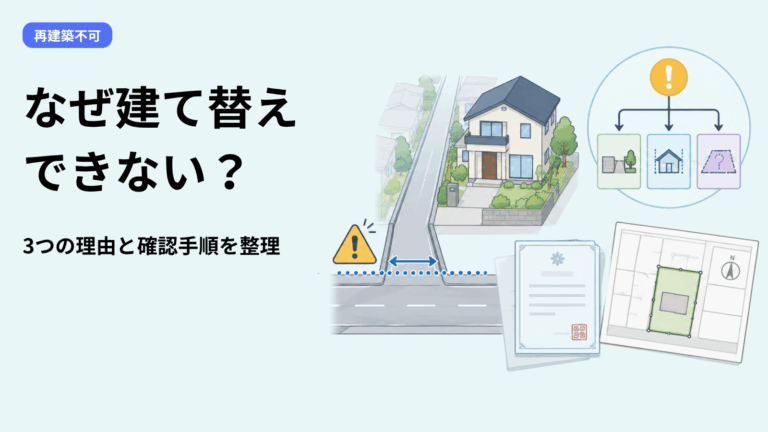 「道路に面してるのに再建築不可？」建て替えできない3つの理由と確認手順
