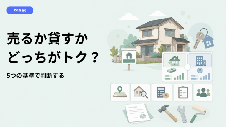 空き家は売るか貸すかどっちが得？5つのゲートで分かる判断基準（相続・税金・リフォーム費用・将来の売却リスクまで）
