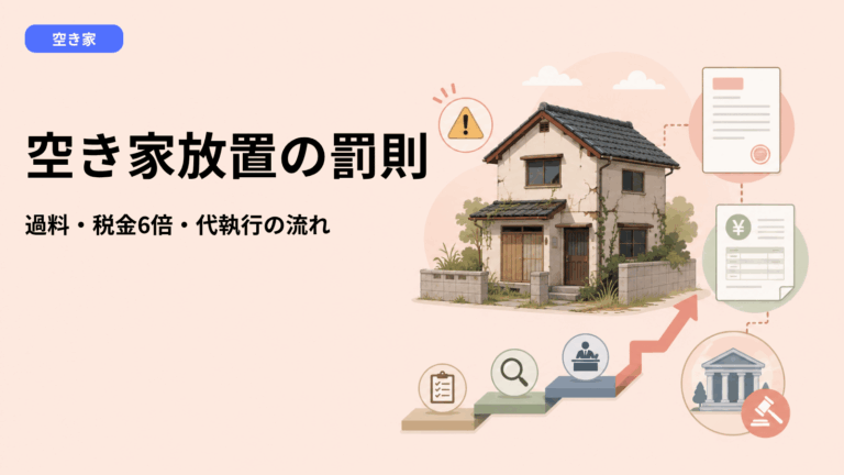 空き家を放置すると罰則はある？50万円以下の過料・固定資産税6倍・行政代執行の流れを解説