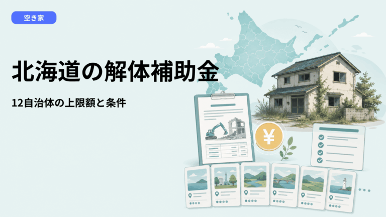 空き家解体補助金 北海道 2026年版｜12自治体の上限額・条件・受付状況を比較