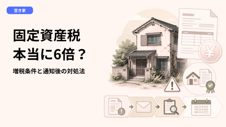 空き家の増税は本当に6倍？固定資産税増税の条件・時期と通知後の対処法
