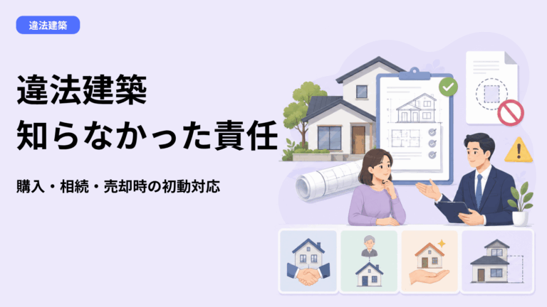 違法建築と知らなかった場合の責任と初動対応｜購入・相続・売却のケース別解説