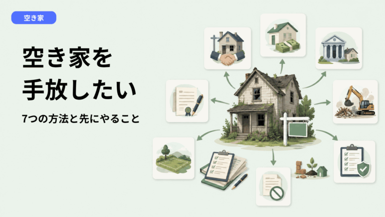 空き家を手放したい人へ｜7つの処分方法と「解体・相続放棄より先にやること」
