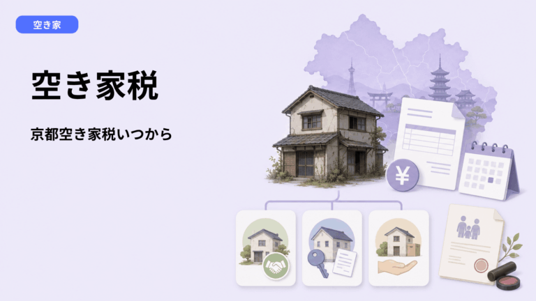 京都の空き家税はいつから？2030年度開始予定の対象・税額・免除と相続空き家の対処法