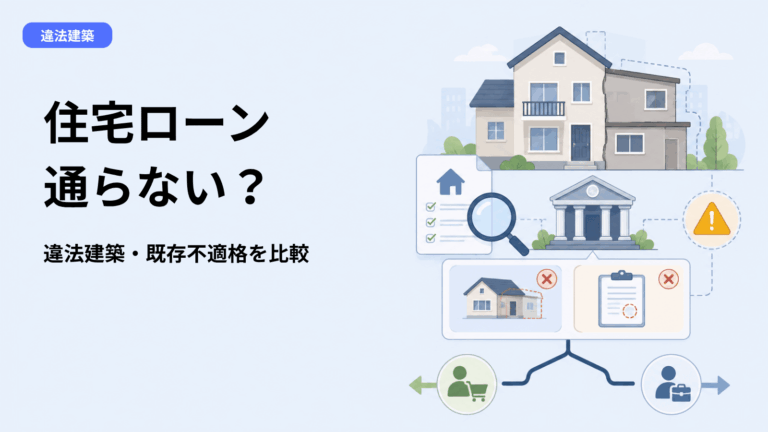 違法建築で住宅ローンは通らない？既存不適格・検査済証なしの違いと金融機関の審査基準を解説