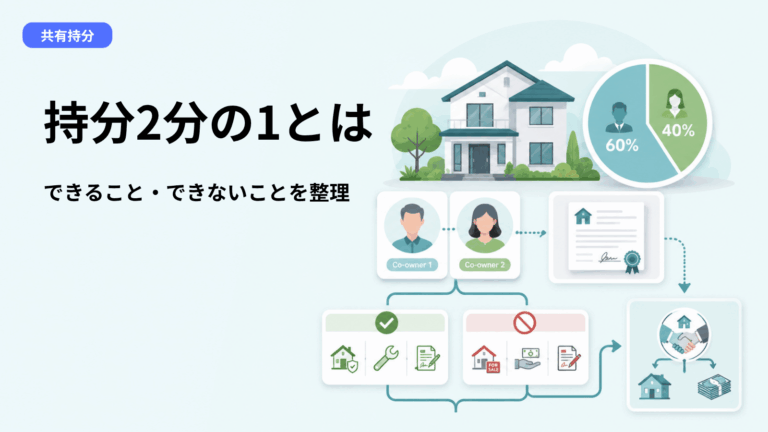 共有持分とは？持分2分の1の意味と自分だけでできること・できないこと