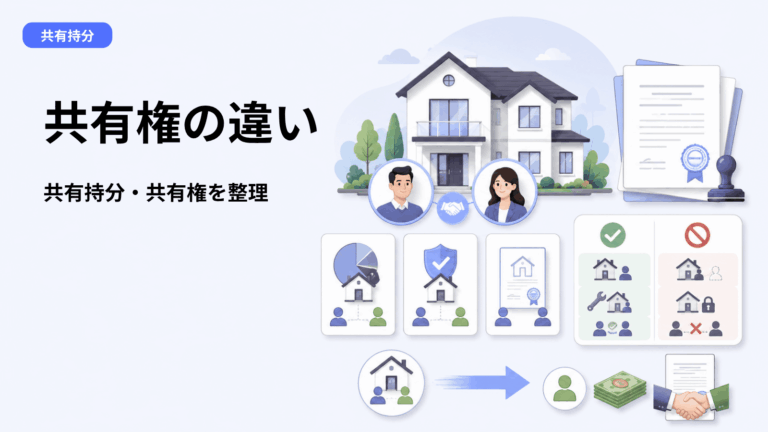 共有持分権と共有権の違いをわかりやすく解説｜共有持分・共有名義との関係まとめ