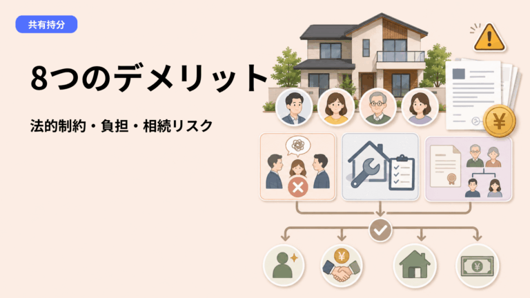 共有持分のデメリット8つ｜法的制約・金銭負担・人間関係・相続リスクを分類