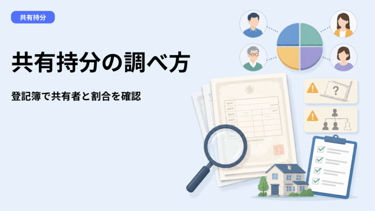 共有持分の調べ方｜登記簿で共有者・持分割合を確認する全手順と、物件不明・相続登記未了の対処法