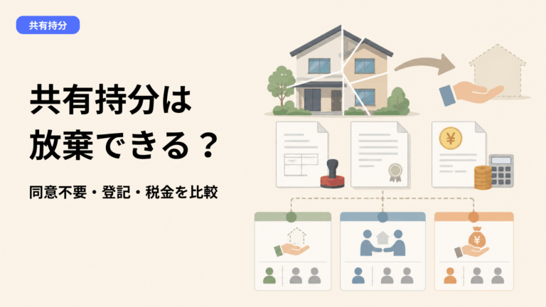 共有持分の放棄は早い者勝ち？「同意不要」の真実と登記完了までの3つの壁・税金・売却との比較