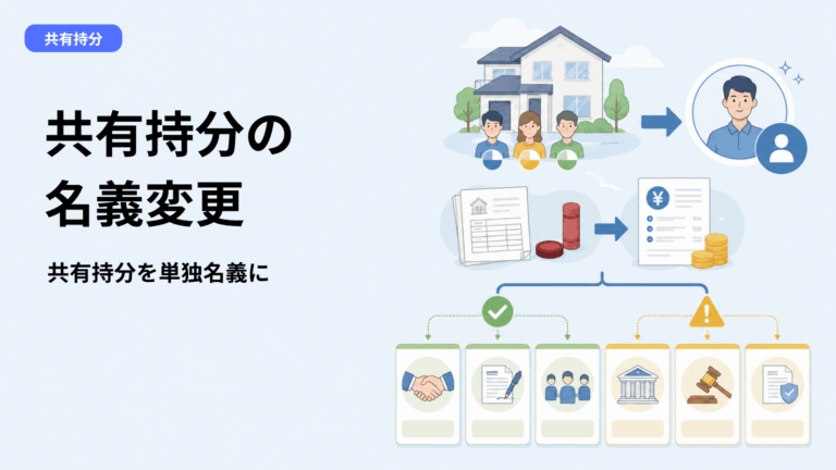 共有持分の名義変更【完全ガイド】単独名義にする方法・費用・税金と、同意がない場合の対処法