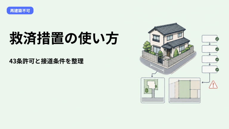 【道路別診断】再建築不可の救済措置を正しく使う方法｜43条認定・許可・セットバック・隣地取得の費用と条件