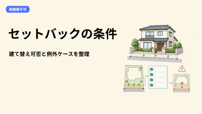 再建築不可物件のセットバック｜建て替え可能になる4つの条件と解決しないケースの見分け方