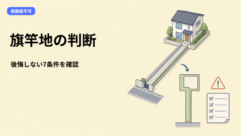 旗竿地は「やめとけ」？やめたほうがいい7条件と後悔しない購入判断