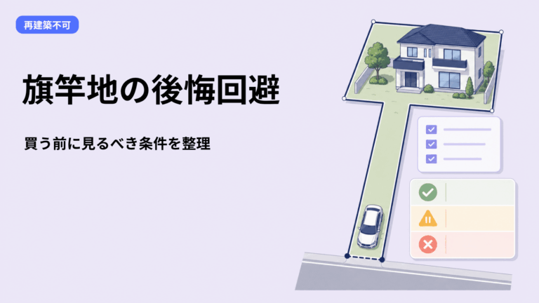 旗竿地で後悔する人の共通点7選｜買ってよい土地と契約を保留すべき土地の見分け方
