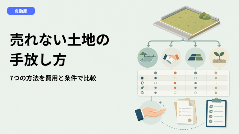 売れない土地を手放す7つの方法｜費用・期間・条件を比較して後悔しない処分法を選ぶ